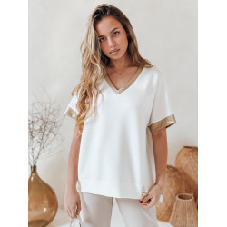 Sieviešu lielizmēra balts T-krekls Shine Sieviešu lielizmēra balts T-krekls Shine
