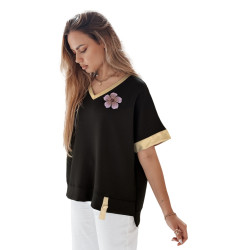 Sieviešu lielizmēra melns krekls Shine Sieviešu lielizmēra melns krekls Shine