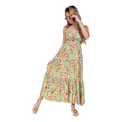 Sieviešu gaiši zaļa gara kleita Missblossy Sieviešu gaiši zaļa gara kleita Missblossy