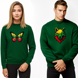 Zaļš džemperu komplekts tauriņš-vilks