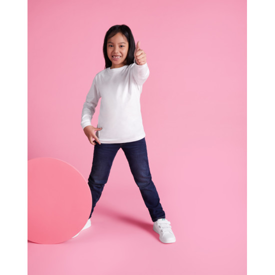 Bērnu balts polo krekls ar garām piedurknēm Carpechild CARPECHILD - Apģērbs reklāmai Bērnu balts polo krekls ar garām piedurknēm Carpechild T-krekls | Polo Roly
