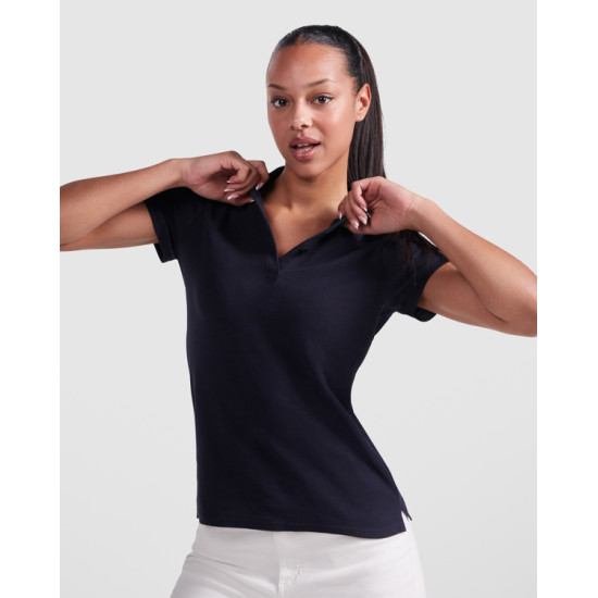 Sieviešu melns polo krekls Princess Prince - Apģērbs reklāmai Sieviešu melns polo krekls Princess T-krekls | Polo Roly