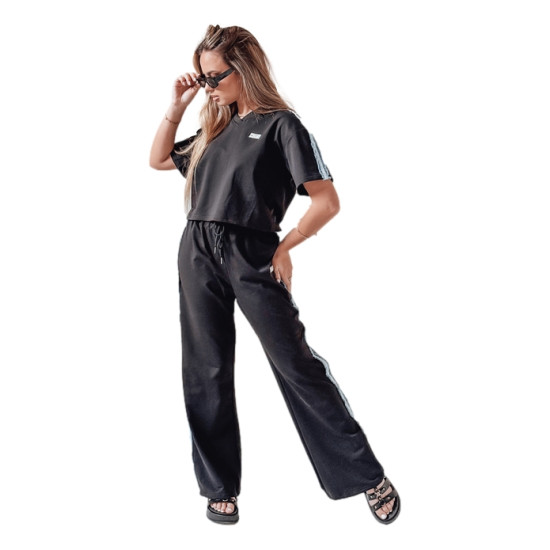Damski czarny dres Sport Like AY1146 - Dla kobiet Damski czarny dres Sport Like Komplety damskie