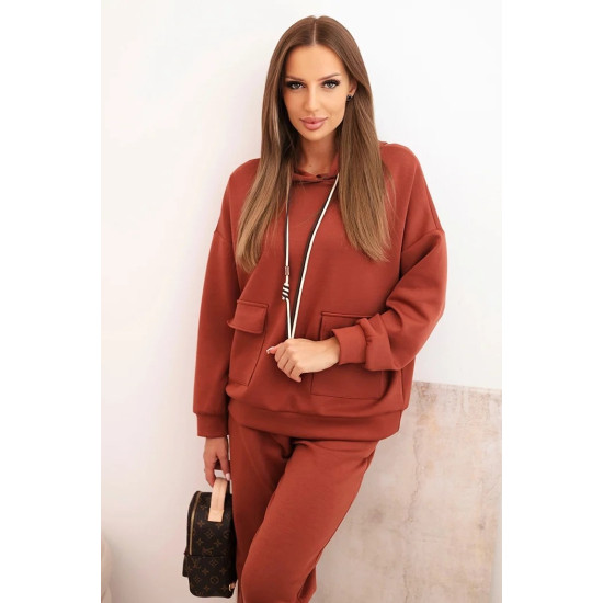 Sieviešu gaiši brūns ikdienas komplekts Nela Sieviešu uzvalki