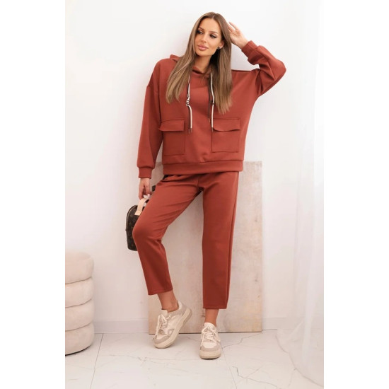 Sieviešu gaiši brūns ikdienas komplekts Nela Sieviešu uzvalki