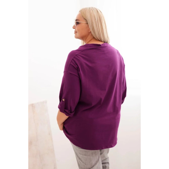 Sieviešu violeta blūze Tera 34170 - Sievietēm Sieviešu violeta blūze Tera PLUS izmērs sievietēm