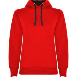 Sieviešu sarkanā/melnā džemperis ar kapuci Urban women