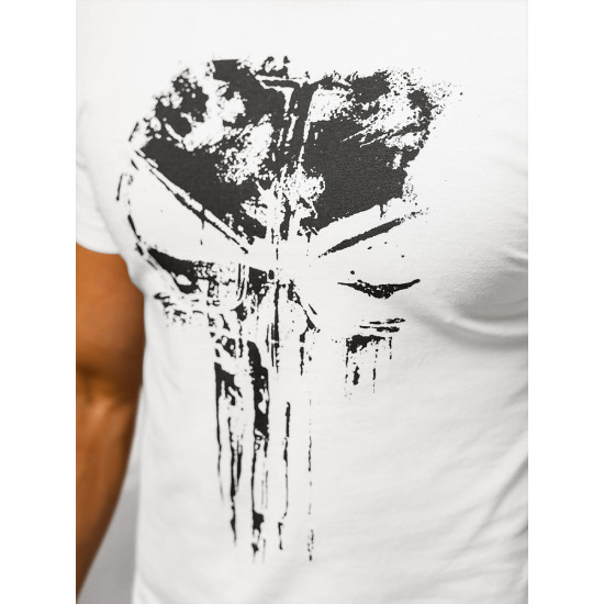 Vīriešu balts krekls Rebel NB/MT3045Z - T-krekls Vīriešu balts krekls Rebel T-krekls ar saukļiem