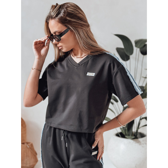 Damski czarny dres Sport Like AY1146 - Dla kobiet Damski czarny dres Sport Like Komplety damskie
