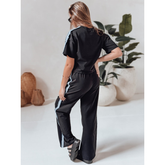 Damski czarny dres Sport Like AY1146 - Dla kobiet Damski czarny dres Sport Like Komplety damskie