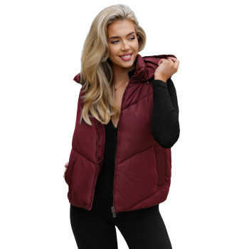 Sieviešu bordo krāsas veste Gusti