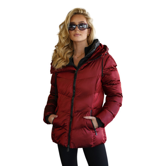 Sieviešu stepēta jaka bordo krāsā Emilin Sieviešu jakas