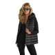 Sieviešu melna jaka ar kapuci Senti