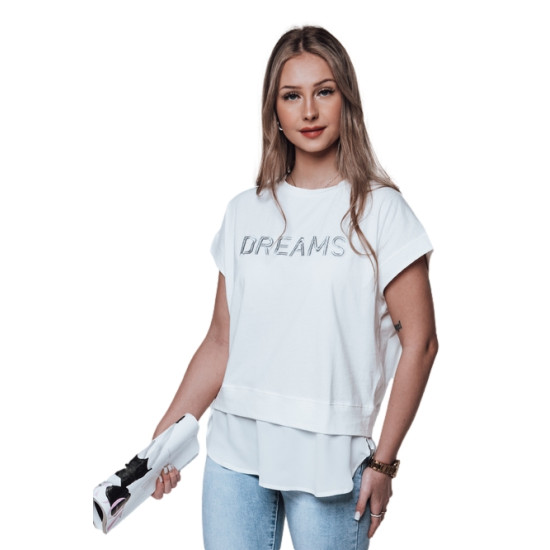 Sieviešu balts krekls Dreams RY2521 - T-krekls Sieviešu balts krekls Dreams T-krekls ar saukļiem