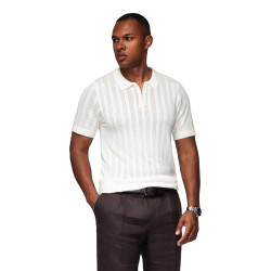 Vīriešu balts polo krekls Elegants Vīriešu balts polo krekls Elegants