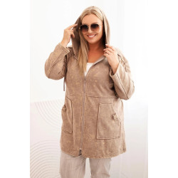 Sieviešu brūns džemperis ar kapuci Alvor