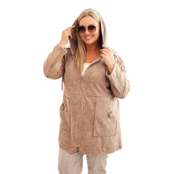 Sieviešu brūns džemperis ar kapuci Alvor