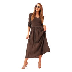 Sieviešu brūna gara kleita Lumin Sieviešu brūna gara kleita Lumin