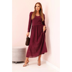 Sieviešu bordo krāsas gara kleita Lumin Sieviešu bordo krāsas gara kleita Lumin