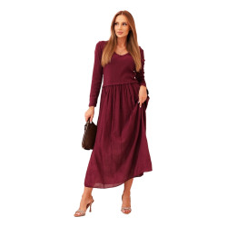 Sieviešu bordo krāsas gara kleita Lumin Sieviešu bordo krāsas gara kleita Lumin