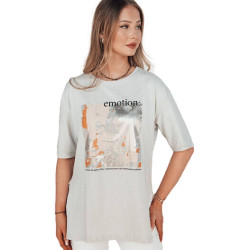 Sieviešu pelēks T-krekls Emotion Sieviešu pelēks T-krekls Emotion