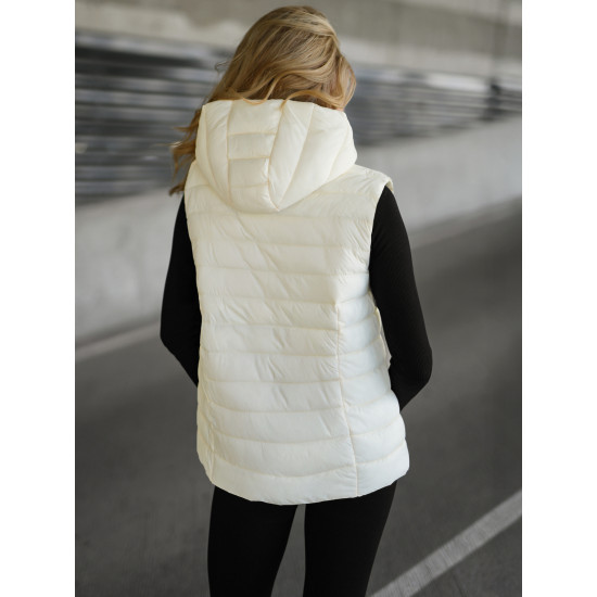 Sieviešu balta jaka ar kapuci Senti Sieviešu vestes