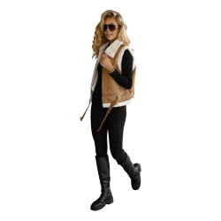 Sieviešu brūna ādas veste Pixel Sieviešu brūna ādas veste Pixel