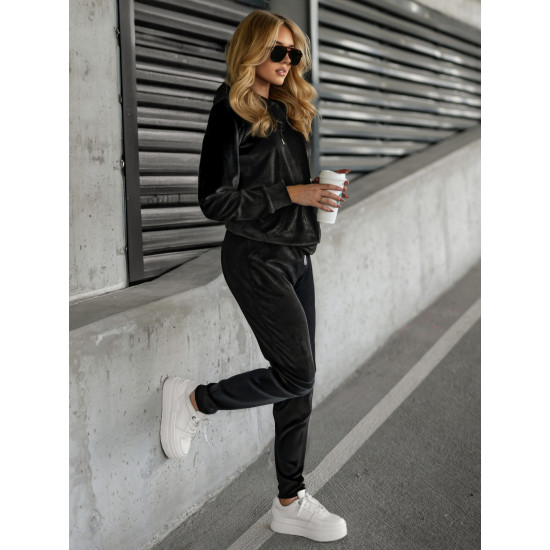 Sieviešu melns velūra uzvalks Homey Sieviešu uzvalki