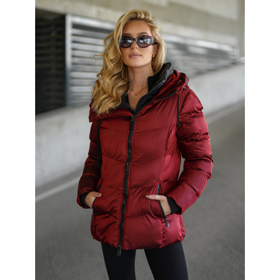 Sieviešu stepēta jaka bordo krāsā Emilin Sieviešu jakas