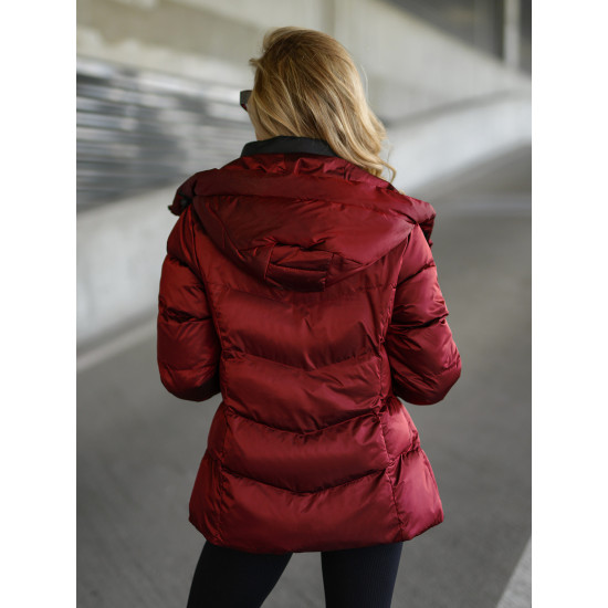 Sieviešu stepēta jaka bordo krāsā Emilin Sieviešu jakas