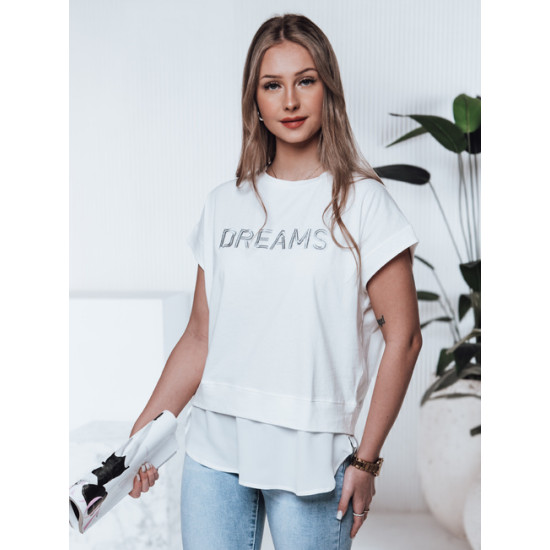Sieviešu balts krekls Dreams RY2521 - T-krekls Sieviešu balts krekls Dreams T-krekls ar saukļiem