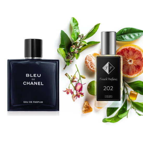 No202 smaržas, ko iedvesmojis Chanel - Bleu Chanel 60 ml sērija FP202-60 - Franču smaržas No202 smaržas, ko iedvesmojis Chanel - Bleu Chanel 60 ml sērija FP Vīrieši French Perfumes