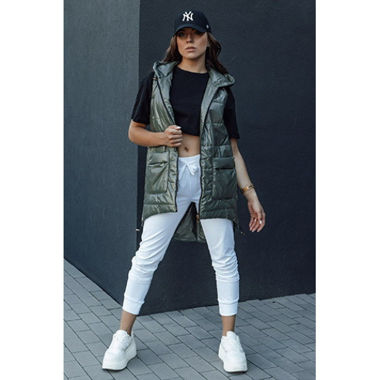 Sieviešu zaļa jaka ar kapuci Dona Sieviešu vestes