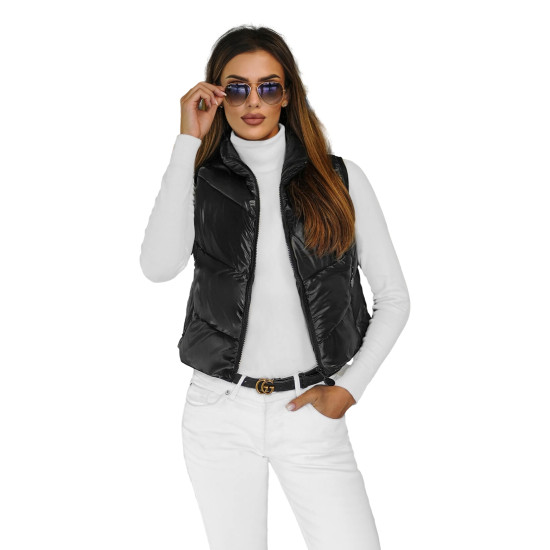 Damska błyszcząca czarna kamizelka Spin Kamizelki damskie