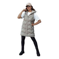 Sieviešu stepēta brūna jaka ar kapuci Lily