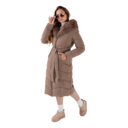 Sieviešu stepēta tumši brūna jaka Oris