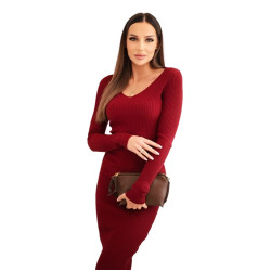 Sieviešu gara bordo krāsas kleita Silva