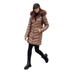 Sieviešu brūna stepēta jaka Crystal Sieviešu brūna stepēta jaka Crystal