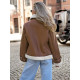 Women's brown leather jacket with fur Elen JS/11Z8177