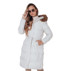 Sieviešu ziemas balta jaka Bela