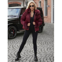 Sieviešu ziemas jaka bordo krāsā ar kažokādu Evin Sieviešu ziemas jaka bordo krāsā ar kažokādu Evin