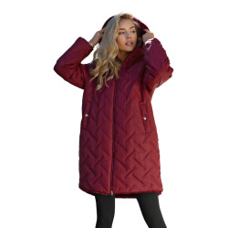 Sieviešu ziemas divpusējā bordo krāsas jaka ar kapuci Ela Sieviešu ziemas divpusējā bordo krāsas jaka ar kapuci Ela