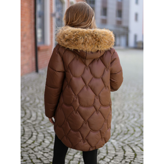 Sieviešu ziemas jaka brūnā krāsā Verni Jakas