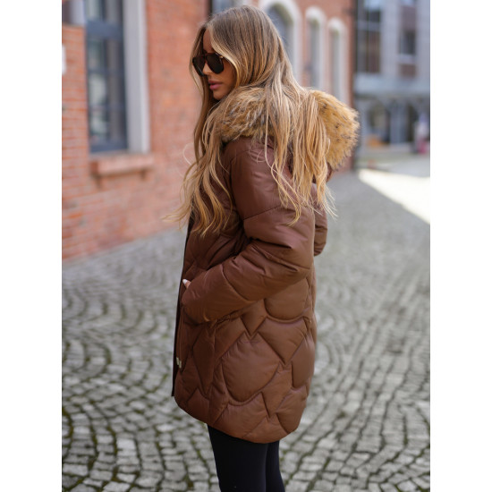 Sieviešu ziemas jaka brūnā krāsā Verni Jakas