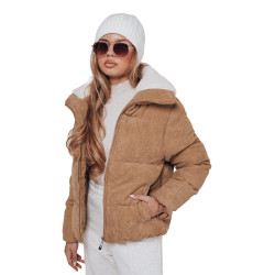 Sieviešu gaiši brūna ziemas jaka Trendy