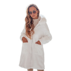 Biały płaszcz damski Modi