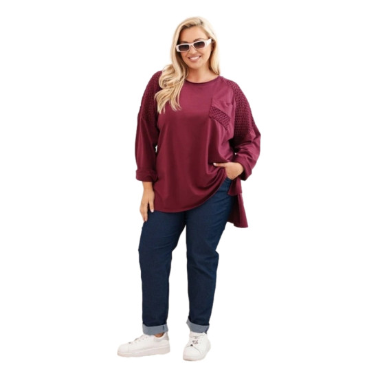 Sieviešu bordo džemperis ar rakstu Stelo Sieviešu džemperi