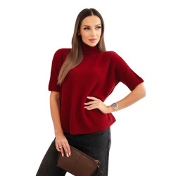 Sieviešu bordo džemperis ar īsām piedurknēm Endi Sieviešu bordo džemperis ar īsām piedurknēm Endi