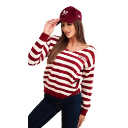 Sieviešu svītrains bordo džemperis Dina Sieviešu svītrains bordo džemperis Dina