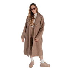 Sieviešu brūns garš aitādas mētelis Tomson